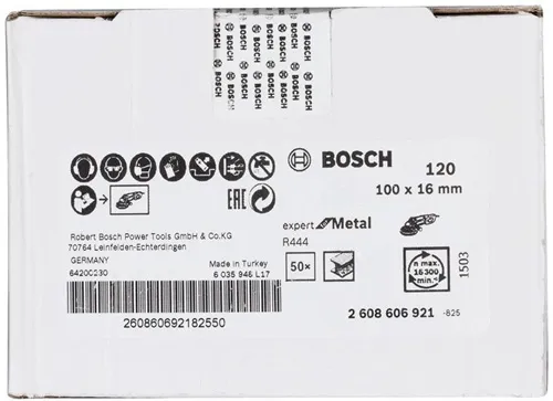 Bosch Fiberschleifscheibe EN13743 Expert for Metal D.100mm Körnung 120 Korund