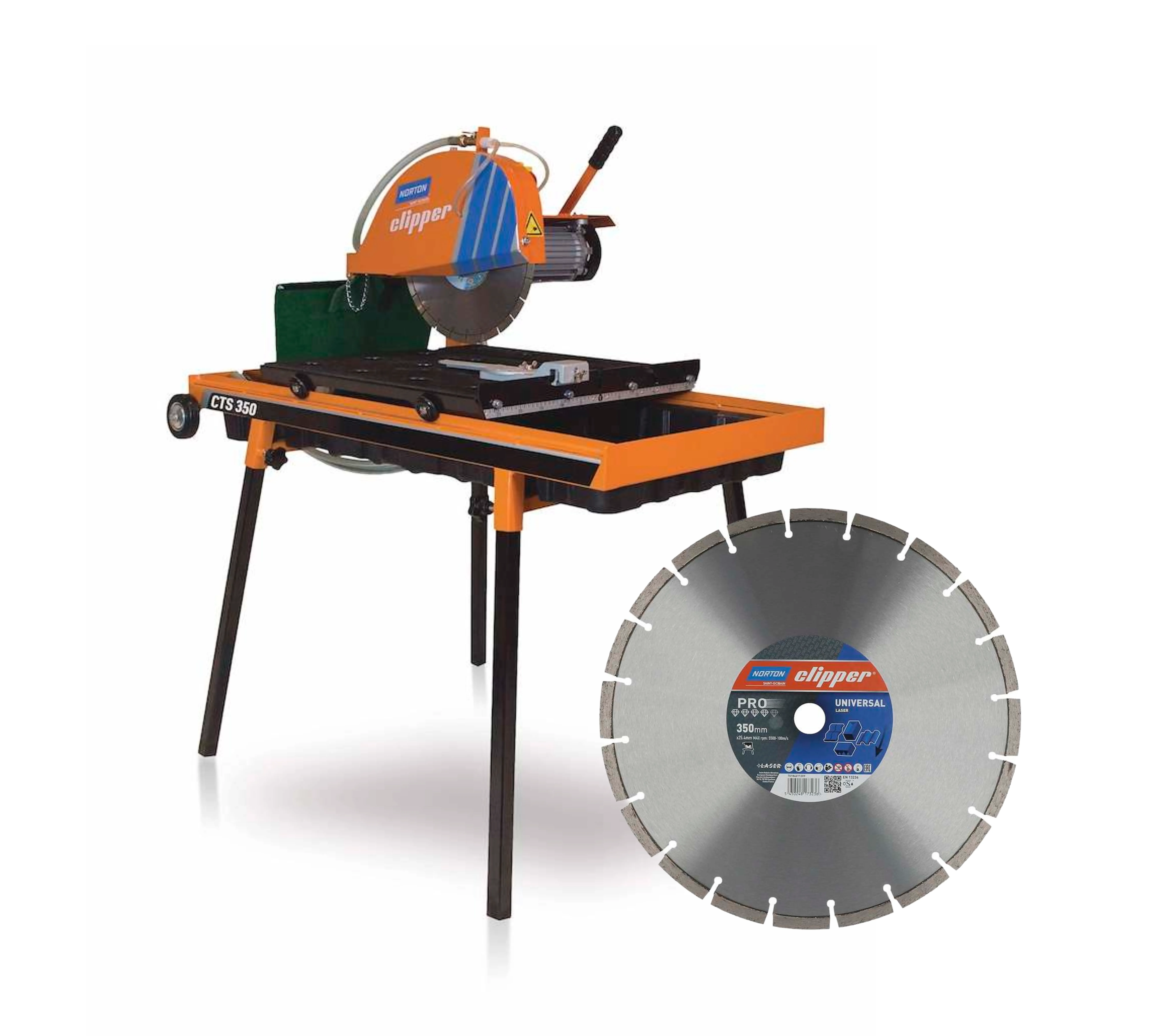 Norton Clipper CTS 350 Tischsäge + Pro Universal Laser Diamantscheibe Ø350