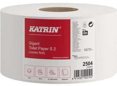 Katrin Toilettenpapier 2504 Classic Gigant S2 2lg. 150m ws 12 Rl./Pack.