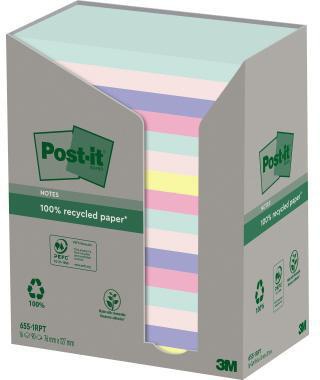 Post-it Haftnotiz Recycling Notes 655-1RPT 127x76mm sortiert 16 St.