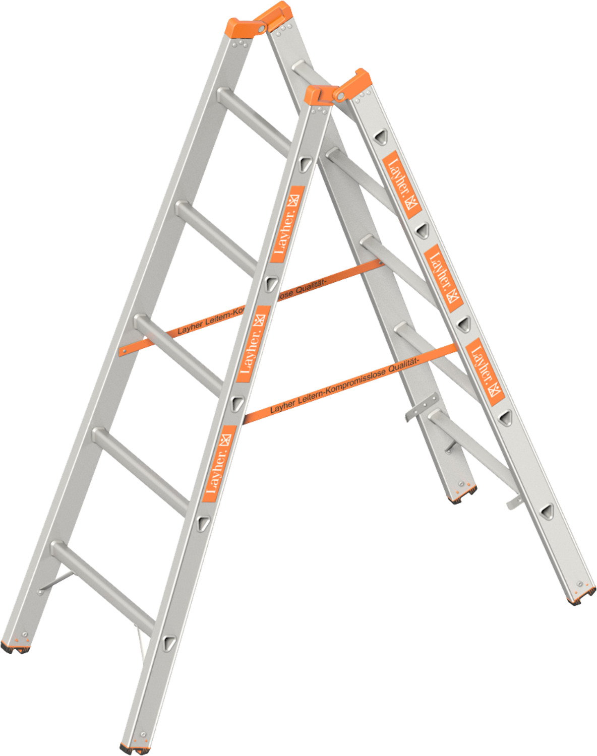 Layher Sprossenstehleiter TOPIC 1039 2x5 Sprossen