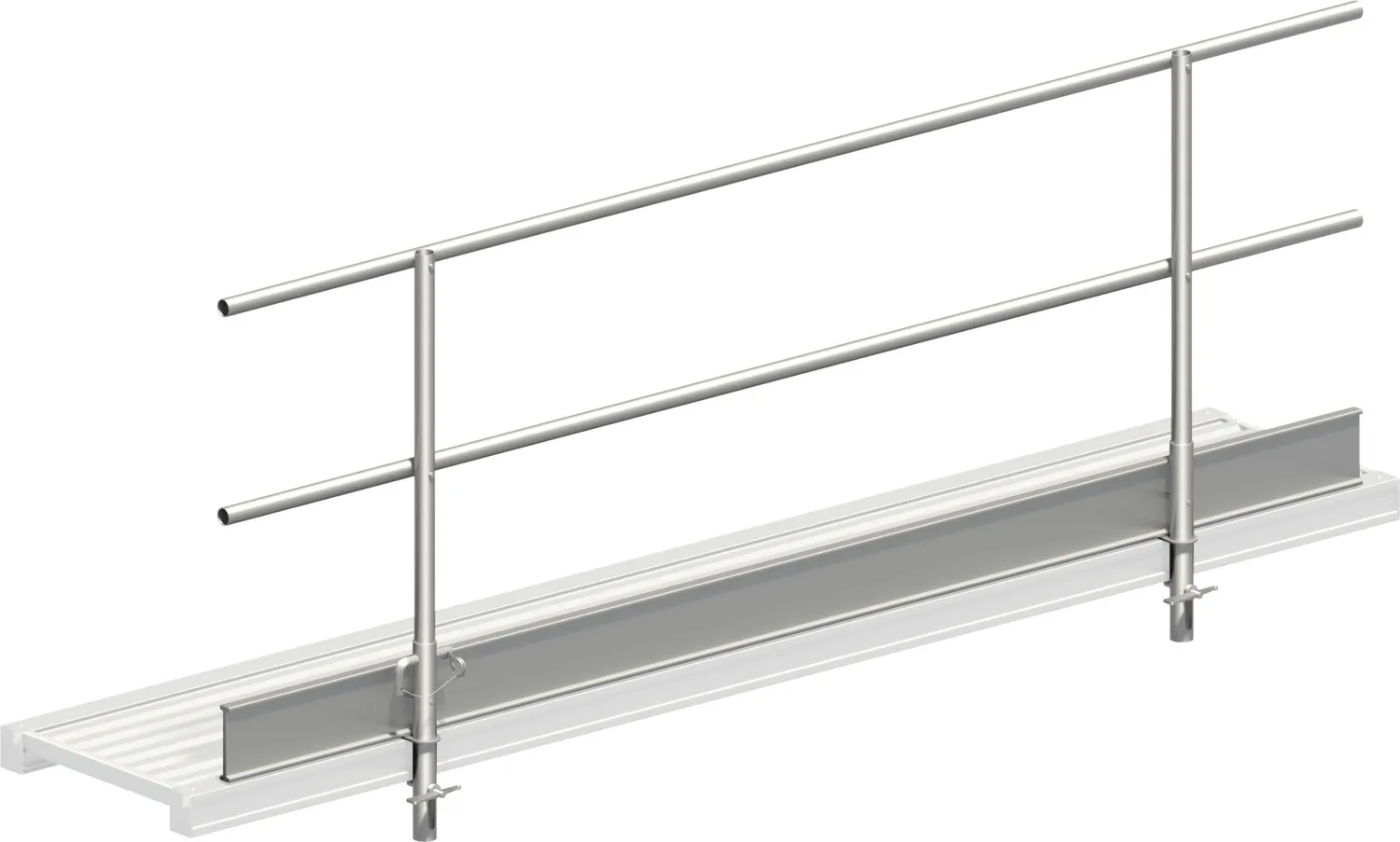 Layher Dreiteiliger Seitenschutz für Alu-Steg 600 1348318 mit Länge: 3,18 m (einseitig)