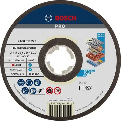 Bosch Trennscheibe PRO Multi Material D.125mm Dicke 1,6mm gerade X-LOCK