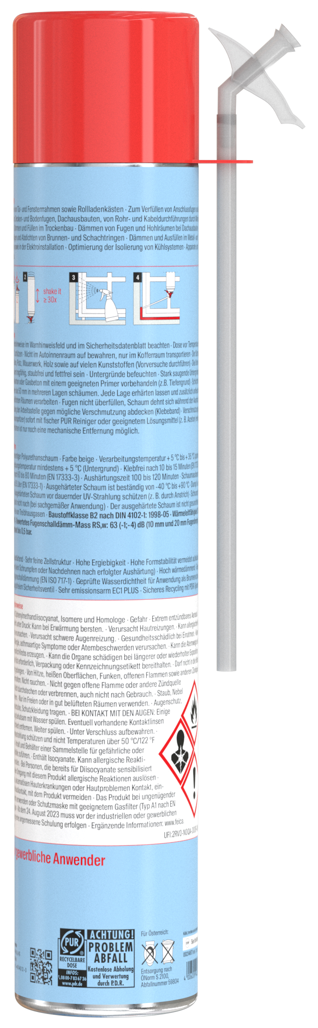 fischer Schnellmontageschaum PU S 750 B2 Profi