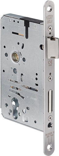 Panik-Einsteckschloss 2326 Panik-Funktion E abgerundet Edelstahl BKS