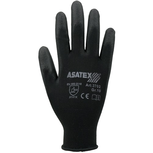 Handschuhe Gr.8 schwarz EN 388 PSA II Nyl.m.PU ASATEX