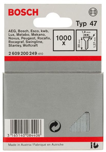 Bosch Nagel Typ 47 LxB 30x1,8mm Dicke 1,27mm 1000er Pack