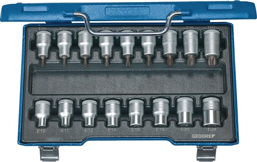 Steckschlüsselsatz ITX 19 TX-017 17-tlg.1/2 Zoll T 20 -T60/E10-E24 GEDORE