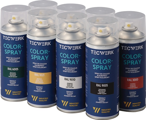 Colorspray feuerrot hochglänzend RAL 3000 400ml Spraydose TECWERK