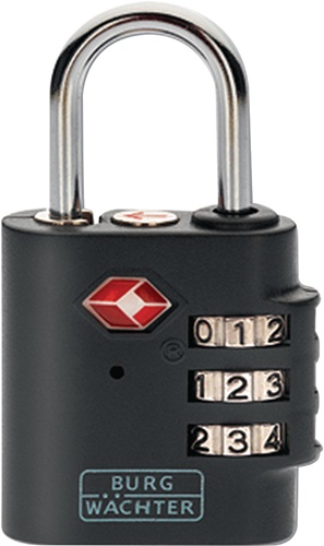 Zahlenvorhangschloss TSA 77 Schlosskörper-B.30mm Guss farbig sort.Zahlenroll.3