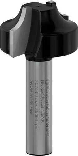 Bosch Profilfräser E Arbeits-L.14,3mm D.25,4mm L.46mm Schaft 8mm Radius 6,3mm