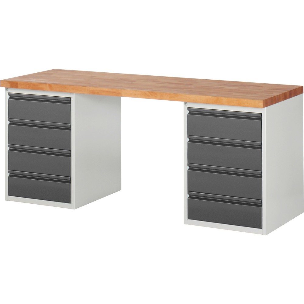 Steinbock® Werkbank, mit 2x 4 Schubladen, HxBxT 840 x 2.000 x 700 mm