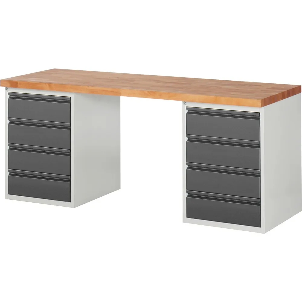 Steinbock® Werkbank, mit 2x 4 Schubladen, HxBxT 840 x 2.000 x 700 mm