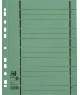 Oxford Trennblatt 400004667 DIN A4 250g Karton grün 100 St./Pack.