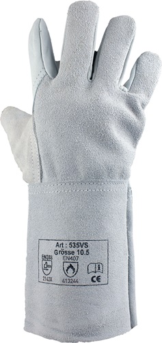 Schweißerhandschuhe Gr.10,5 naturfarben Rindnarben-/Spaltleder 12 PA