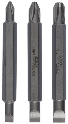 Bosch Doppelklingen-Set 3tlg. L.60mm 0,6x4,5/PH1 0,8x5,5/PH2 1,2x6,5/PH3