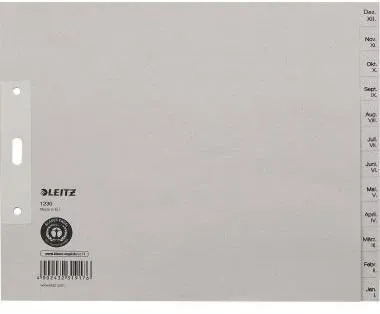 Leitz Register 12300085 DIN A4 Dez.-Jan. halbe Höhe Papier grau