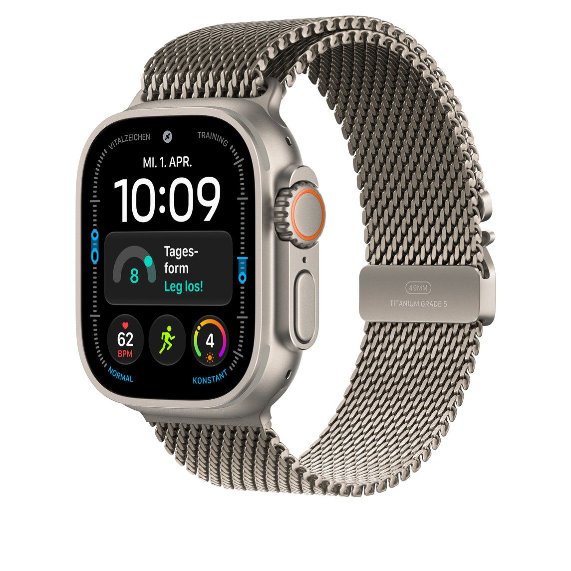 Apple Titan Milanaise Armband, Natur, 49mm, Large
