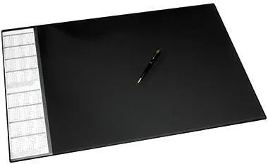 Schreibunterlage 68x44cm Seitentasche abwaschbar schwarz