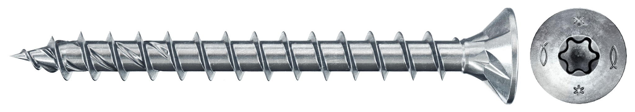 fischer PowerFast FPF II CTF 4,0 x 45 BC 50 Senkkopf mit Innenstern TX Vollgewinde galvanisch verzinkt, blau passiviert