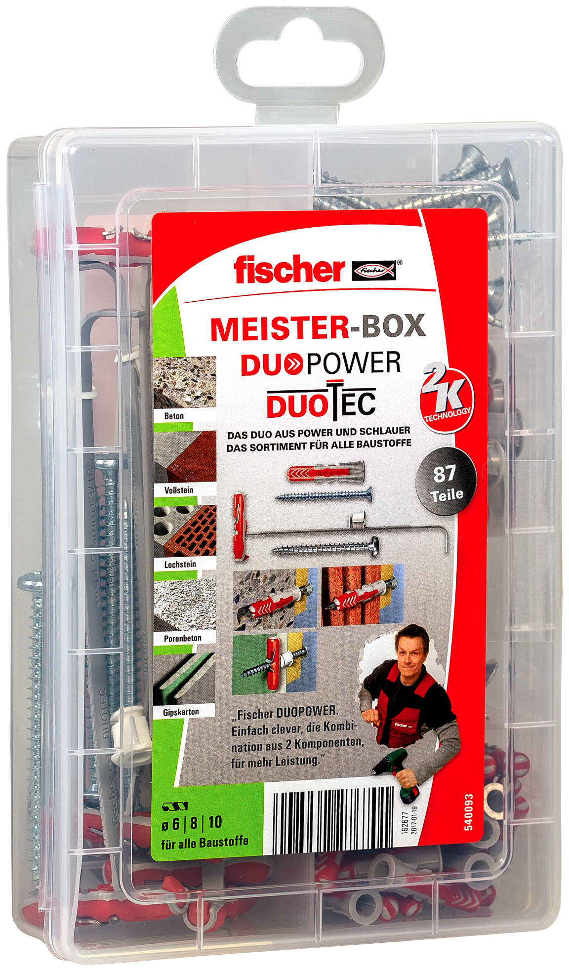 fischer Meister-Box DuoPower / DuoTec + Schraube (87 Teile)
