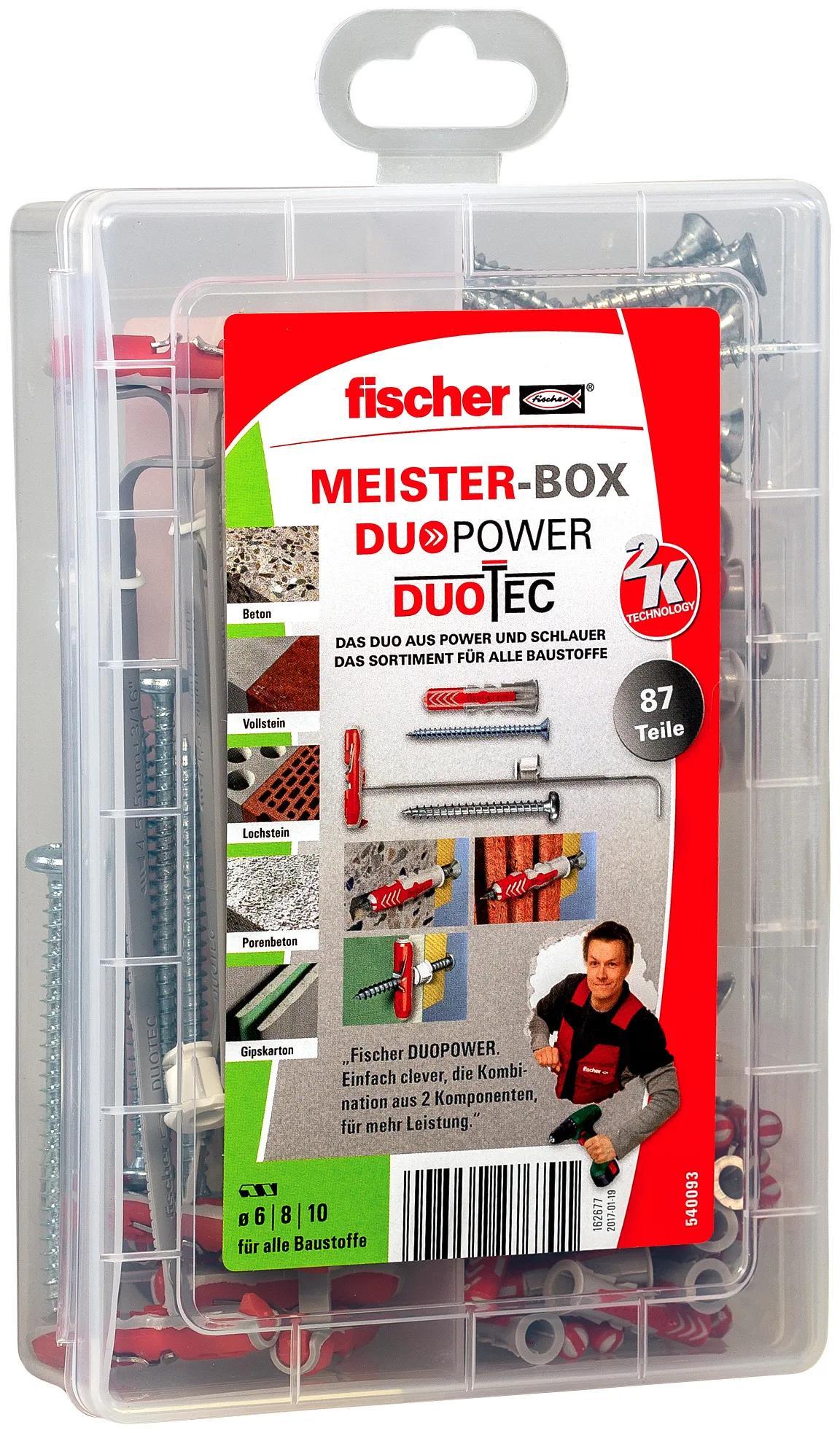 fischer Meister-Box DuoPower / DuoTec + Schraube (87 Teile)