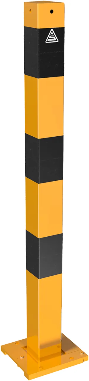 Absperrpfosten Stahlrohr Ø 70 x 70 mm lösbar, abnehmbar gelb / schwarz