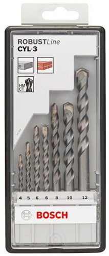 Bosch Betonbohrer-Set Robust Line Silver Percussion Kunststoffkassette 