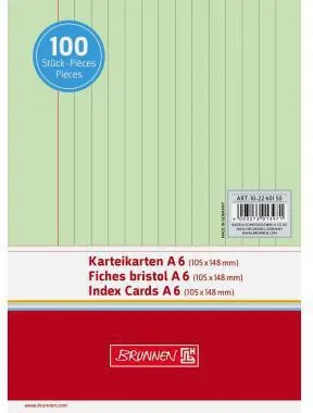 BRUNNEN Karteikarte 102260150 DIN A6 liniert gn 100 St./Pack.