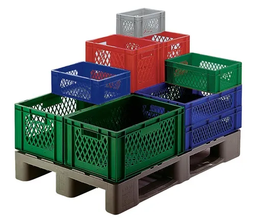 Transportbehälter L600xB400xH270mm grau PP Durchfassgr.Seitenwände durchbrochen