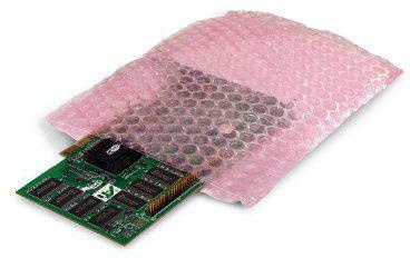 Luftpolsterbeutel antistatisch Maße 250x350mm S.100µ rosa Noppen auf Außenseite