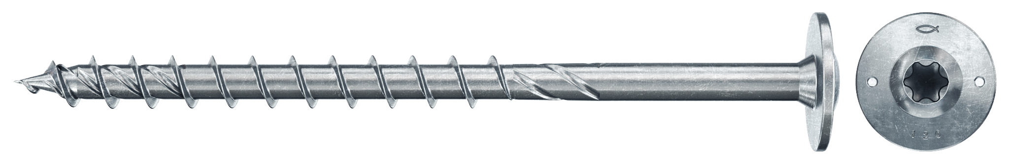 fischer PowerFast FPF II WTP 8,0 x 80 BC 50 Tellerkopf mit Innenstern TX Teilgewinde galvanisch verzinkt blau passiviert