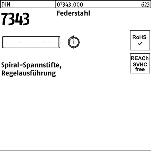Spiralspannstift DIN 7343/ISO 8750 2x 16 Federstahl Regelausf. 1000 Stück