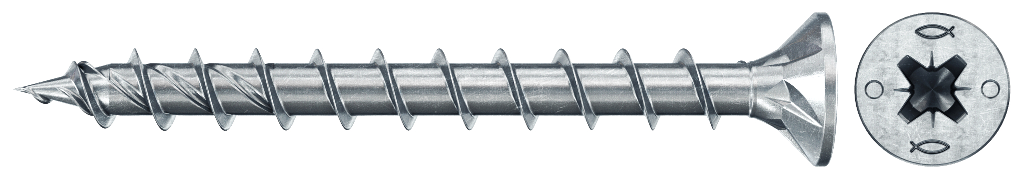 fischer PowerFast FPF II CZF 6,0 x 40 BC 200 Senkkopf mit Kreuzschlitz PZ Vollgewinde galvanisch verzinkt, blau passiviert