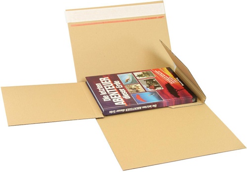 Buchverpackung Drehfix SK-Verschluss Maße 315x230x10-100mm Q.1.20 B A4 braun