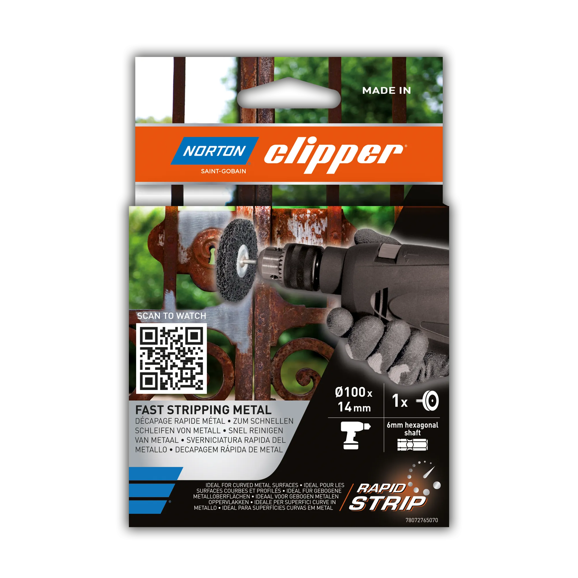 Norton Clipper Vliesschleifscheibe Rapid Strp Blaze Metall Ø100x14