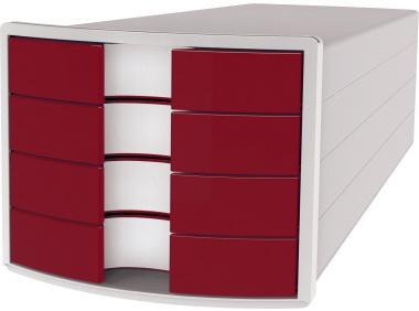 HAN Schubladenbox IMPULS 1012-17 DIN A4/C4 4Fächer geschl. l.gr/rt