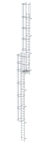 MUNK Mehrzügige Steigleiter mit Rückenschutz (Bau) Aluminium blank 15,48m