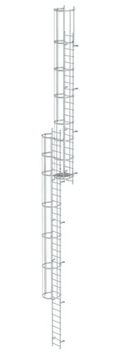 MUNK Mehrzügige Steigleiter mit Rückenschutz (Bau) Aluminium blank 15,48m