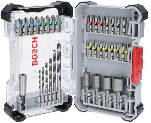 Bosch Bohrer-Bit-Set Extra Hard Metal HSS 35tlg. L.25-105mm PH/PZ/SL/HEX/T 