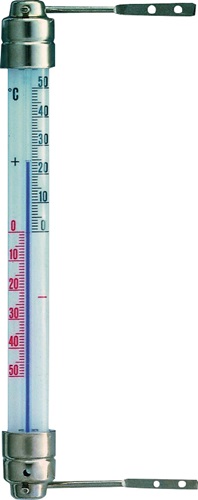 Fensterthermometer Messber.-50 b.50GradC H200xB23xT28mm Metall TFA