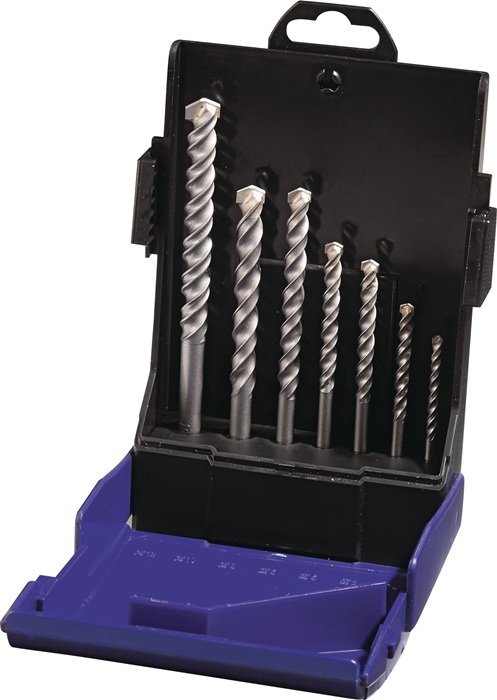 Hartmetallschlagbohrersatz 7tlg.4/75,5/85,8/120,10/120,12/150,2x6/100mmKu.-K. TW