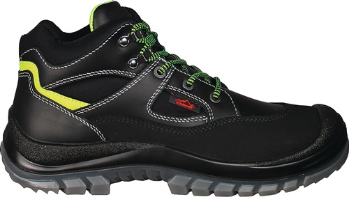 Sicherheitsstiefel Tibet Gr.45 schwarz/neongrün S3 EN20345 Leder REMISBERG