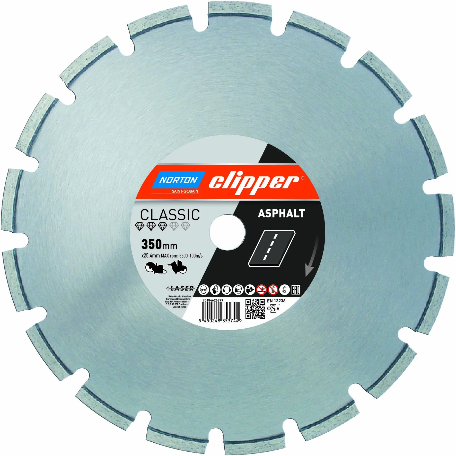 Norton Clipper Diamanttrennscheibe Classic Asphalt - 300  x  20 mm