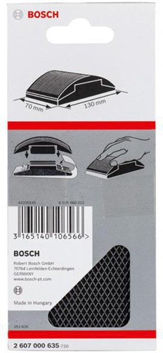 Bosch Handschleifklotz Blatt-LxB 130x70mm Gummi m.Nagelklammer
