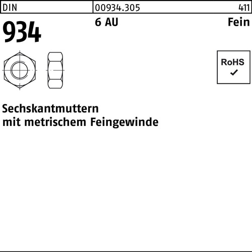 Sechskantmutter DIN 934 M64x 2 6 Automatenstahl 1 Stück