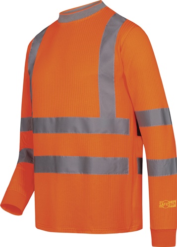 Warnschutz-Langarm-T-Shirt NEVIO Gr.M orange SAFESTYLE