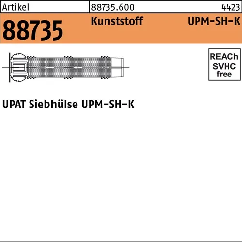 Siebhülse R 88735 UPM-SH 20/130 Ku. 20 Stück UPAT