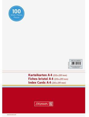 BRUNNEN Karteikarte 102240000 DIN A4 blanko ws 100 St./Pack.