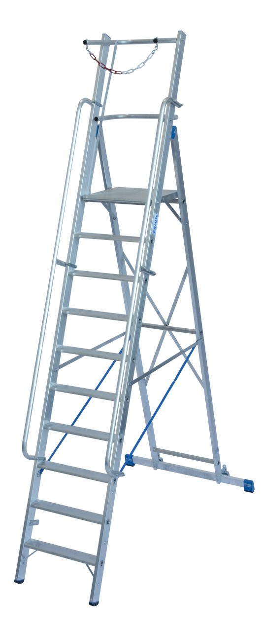Krause STABILO Stufen-StehLeiter mit großer Standplattform und Sicherheitsbügel 1x10 Stufen